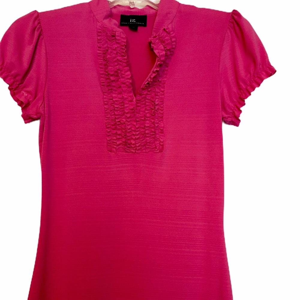 Byer California Ruffle VNeck Pink Top